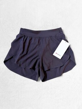 NWT Lululemon Fast and Free HR Split Short 3” Crinkle – Atmospheric Purple – XS